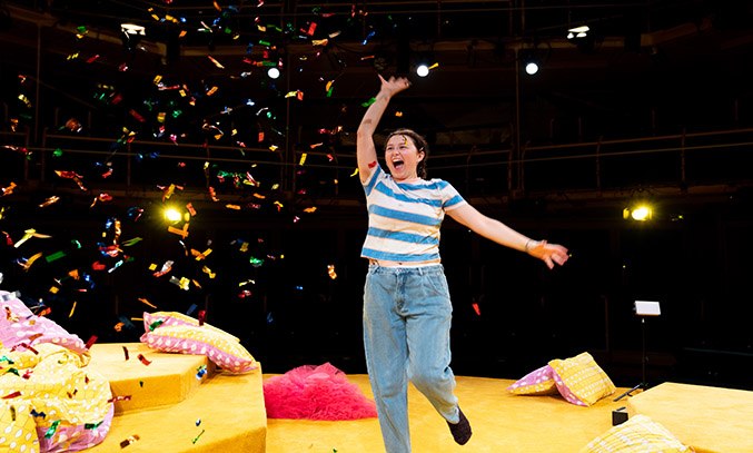 Liv Hill as Lola in GLEE & ME at Royal Exchange Theatre