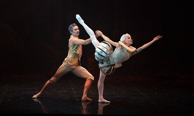 Joseph Taylor and Minju Kang in Northern Ballet's Casanova. Photo Credit Emma Kauldhar